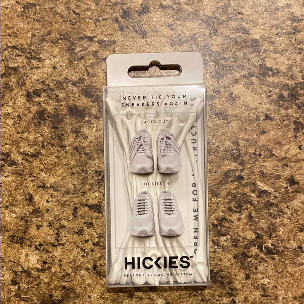 HICKIES White  Elastic Shoelaces